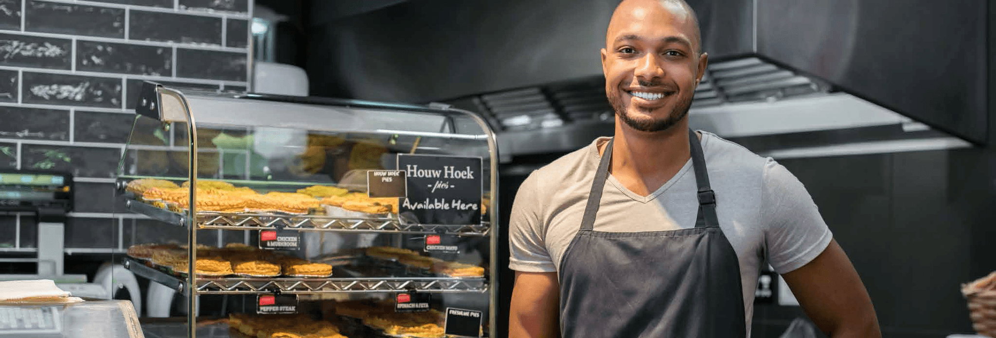 Smiling business owner
